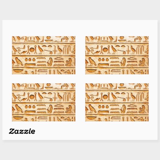 Sticker Rectangulaire hieroglyphics hiéroglyphes (Feuille)
