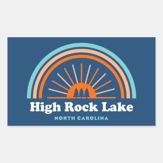 Sticker Rectangulaire High Rock Lake North Carolina Rainbow (Devant)