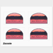 Sticker Rectangulaire High Rock Lake North Carolina Red Sunrise (Feuille)