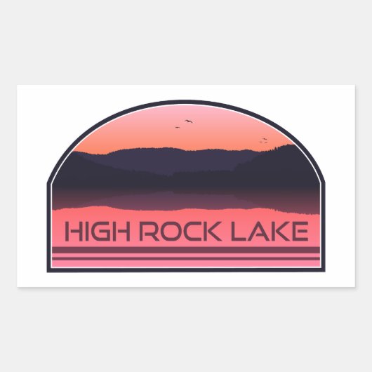 Sticker Rectangulaire High Rock Lake North Carolina Red Sunrise (Devant)