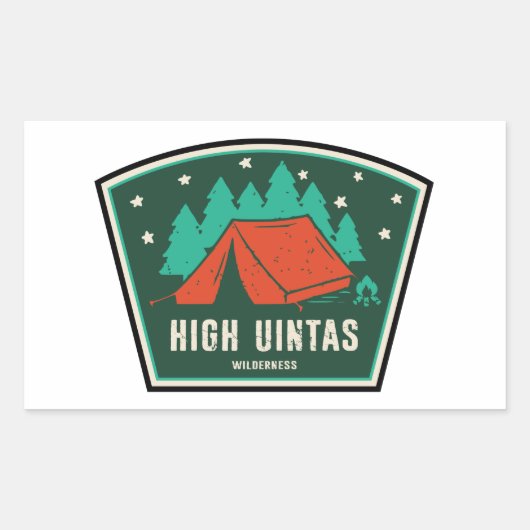 Sticker Rectangulaire High Uintas Wilderness Utah Camping (Devant)