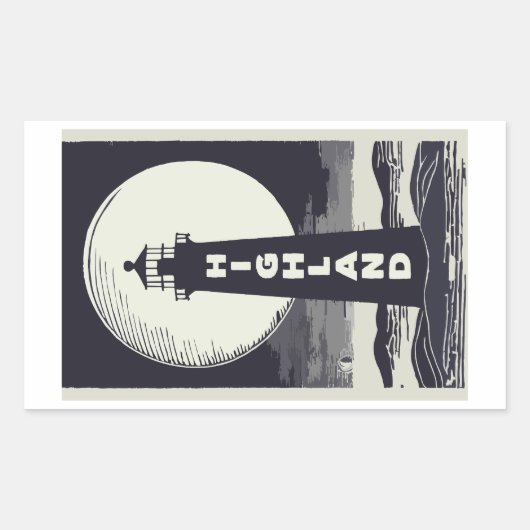 Sticker Rectangulaire Highland Lighthouse Massachusetts Moon (Devant)