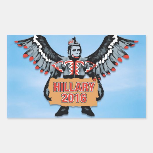 STICKER RECTANGULAIRE HILLARY ET L'ARMÉE DES SINGES VOLONTAIRES (Devant)