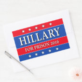 STICKER RECTANGULAIRE "HILLARY FOR PRISON 2016" (Enveloppe)