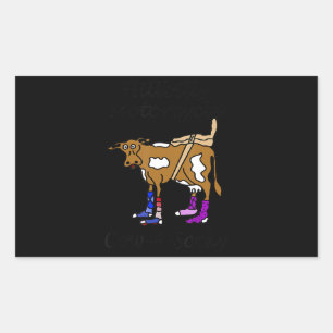 Sticker Rectangulaire Hillbilly Motorcycle Drôle Cadeau Vache Pour Vélos