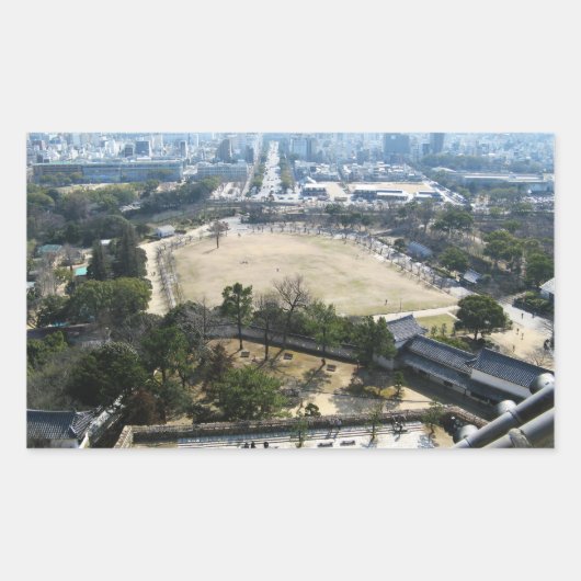 Sticker Rectangulaire Himeji, Japon (Vue du château haut) (Devant)