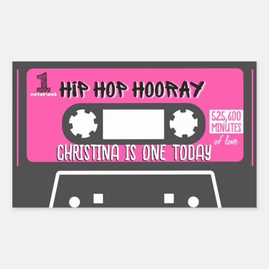 Sticker Rectangulaire Hip hop Hooray Notorieux UN 1er anniversaire Mixta (Devant)
