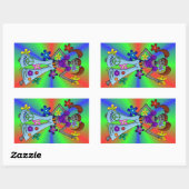 Sticker Rectangulaire Hippie Alien rectangulaire (Feuille)