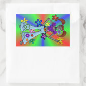 Sticker Rectangulaire Hippie Alien rectangulaire (Sac)