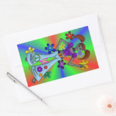 Sticker Rectangulaire Hippie Alien rectangulaire (Enveloppe)