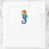 Sticker Rectangulaire Hippocampe polygonal arc-en-ciel (Sac)