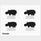Sticker Rectangulaire hippopotamus (Feuille)