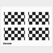 Sticker Rectangulaire Hipposter rétro en tableau noir et blanc (Feuille)