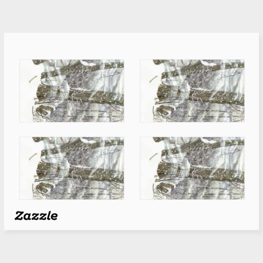 Sticker Rectangulaire Hiver (Feuille)