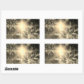 Sticker Rectangulaire Hiver blanc doré (Feuille)