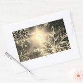Sticker Rectangulaire Hiver blanc doré (Enveloppe)