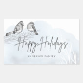 Sticker Rectangulaire Hiver Magie Joyeuses Fêtes (Devant)