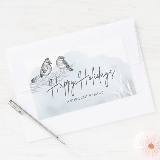 Sticker Rectangulaire Hiver Magie Joyeuses Fêtes (Enveloppe)