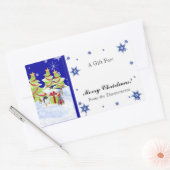 Sticker Rectangulaire Hivernal Whimsy mignonne bébé pingouin dans l'étoi (Enveloppe)