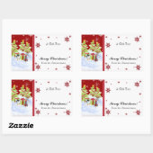 Sticker Rectangulaire Hivernal Whimsy mignonne bébé pingouin dans l'étoi (Feuille)