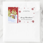 Sticker Rectangulaire Hivernal Whimsy mignonne bébé pingouin dans l'étoi (Sac)