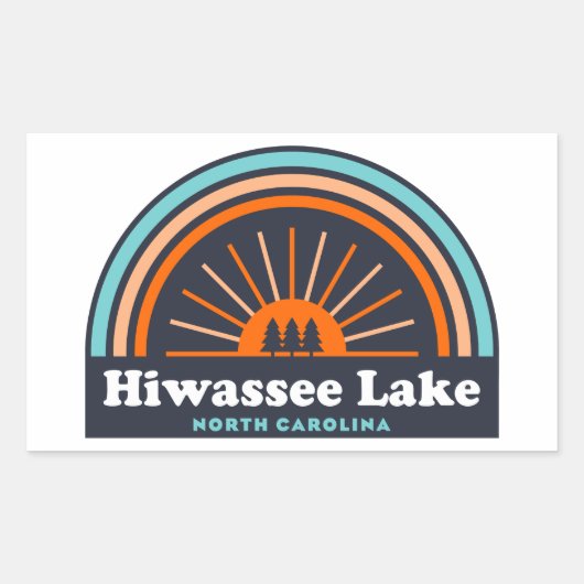 Sticker Rectangulaire Hiwassee Lake North Carolina Arc en ciel (Devant)