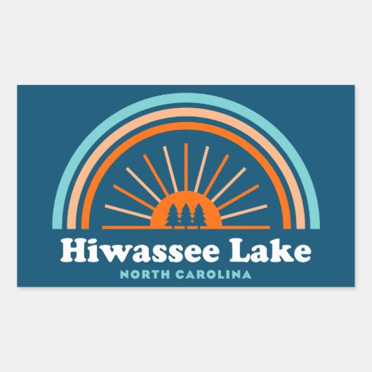 Sticker Rectangulaire Hiwassee Lake North Carolina Rainbow (Devant)