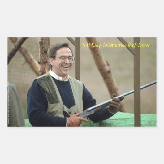 Sticker Rectangulaire HM King Constantine II de Grèce (Devant)