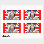 Sticker Rectangulaire HM Queen Elizabeth II Diamond Jubilee (Feuille)