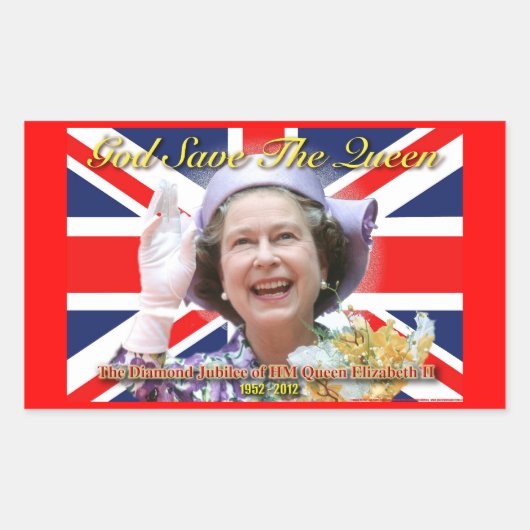 Sticker Rectangulaire HM Queen Elizabeth II Diamond Jubilee (Devant)