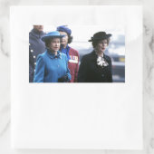 Sticker Rectangulaire HM Queen Elizabeth II-Margaret Thatcher (Sac)