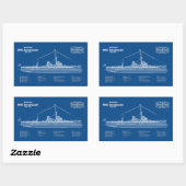 Sticker Rectangulaire HMS Dreadnoud - Plan d'expédition ABD (Feuille)