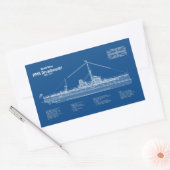 Sticker Rectangulaire HMS Dreadnoud - Plan d'expédition ABD (Enveloppe)