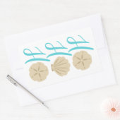 Sticker Rectangulaire Ho Ho Ho Beach Dollar et Shell de sable de Noël (Enveloppe)