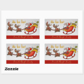 Sticker Rectangulaire Ho Ho Ho Cute Santa Claus Noël personnalisé (Feuille)