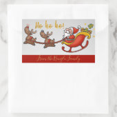 Sticker Rectangulaire Ho Ho Ho Cute Santa Claus Noël personnalisé (Sac)