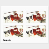 Sticker Rectangulaire Ho Ho Ho Santa Claus (Feuille)