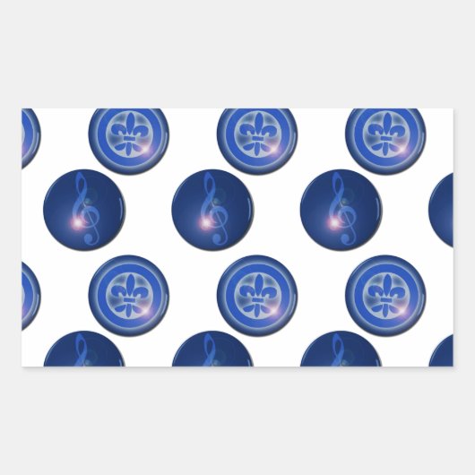 Sticker Rectangulaire Ho´oponopono Fleur de lis et Clé du Soleil (Devant)