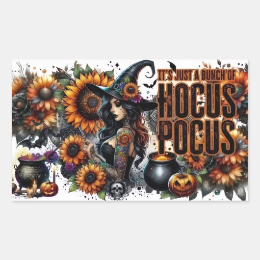 Sticker Rectangulaire “Hocus Pocus Vibes Magiques” (Devant)