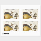 Sticker Rectangulaire Hoefnagel Vintage Poire & Insectes 1500 Renaissanc (Feuille)