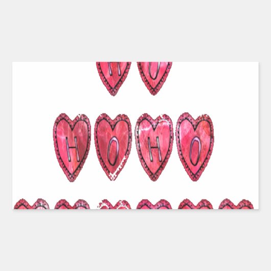 Sticker Rectangulaire Hoho ! Père Noël coeur cool texte Noël amour desi (Devant)
