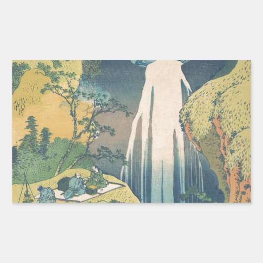 Sticker Rectangulaire Hokusai Amida Cascade Japon (Devant)