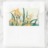 Sticker Rectangulaire Hokusai grasshopper et iris Japon (Sac)