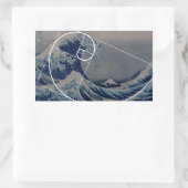 Sticker Rectangulaire Hokusai rencontre Fibonacci, Golden Ratio (Sac)