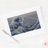 Sticker Rectangulaire Hokusai rencontre Fibonacci, Golden Ratio (Enveloppe)
