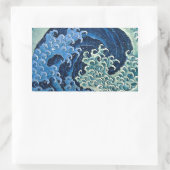 Sticker Rectangulaire Hokusai Vague féminine Océan Vintage (Sac)