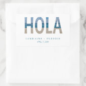 Sticker Rectangulaire Hola Welcome Mexico Beach Photo Mariage (Sac)