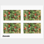 Sticker Rectangulaire Holly Tree Noël Vintage (Feuille)