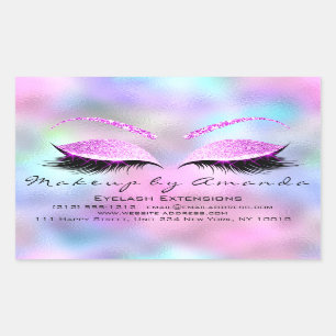Sticker Rectangulaire Holographe du salon de beauté Eyelash Extension M