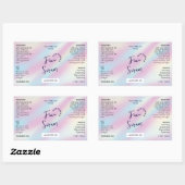 Sticker Rectangulaire Holographic Style 4 OZ Cosmetic BotÉtiquette (Feuille)